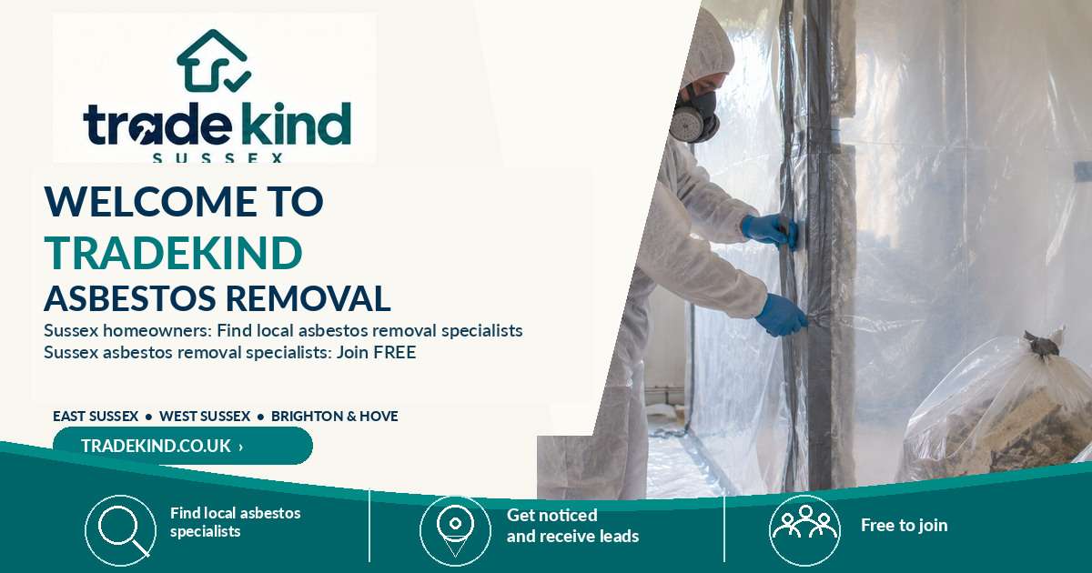 Asbestos removal contractor preparing controlled work at a UK residential property