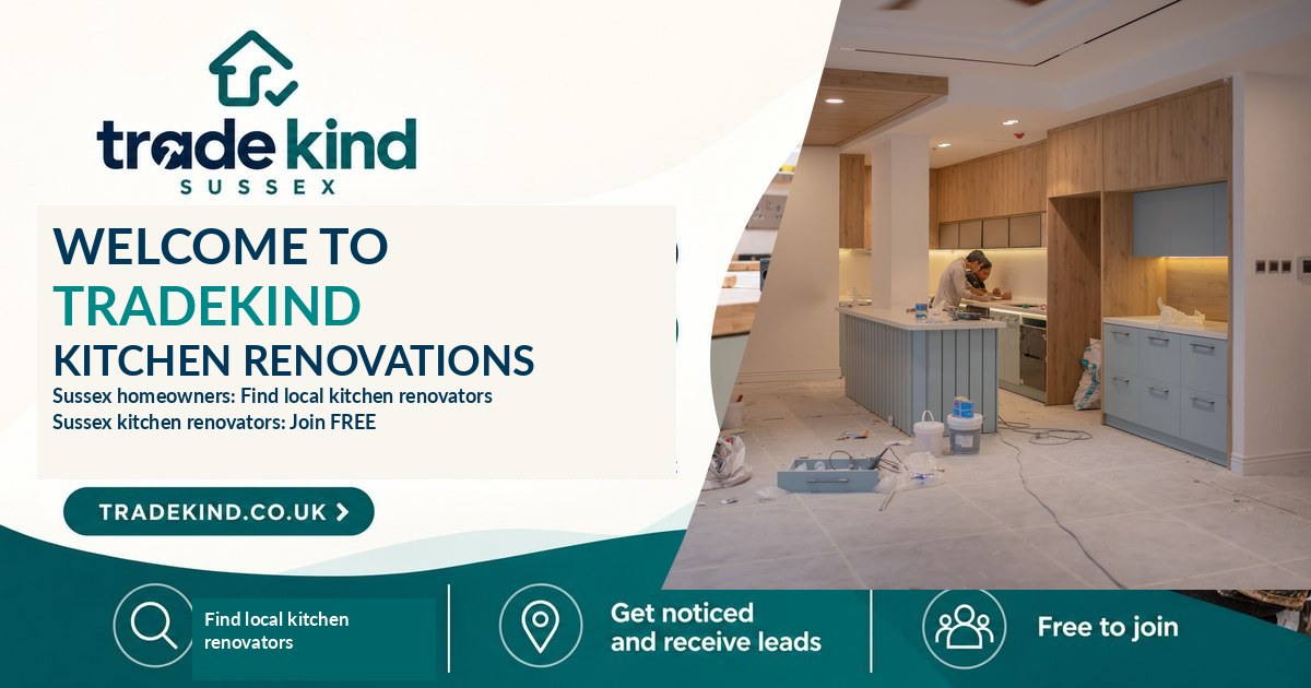 Kitchen renovation specialist checking cabinet and service measurements in a UK kitchen