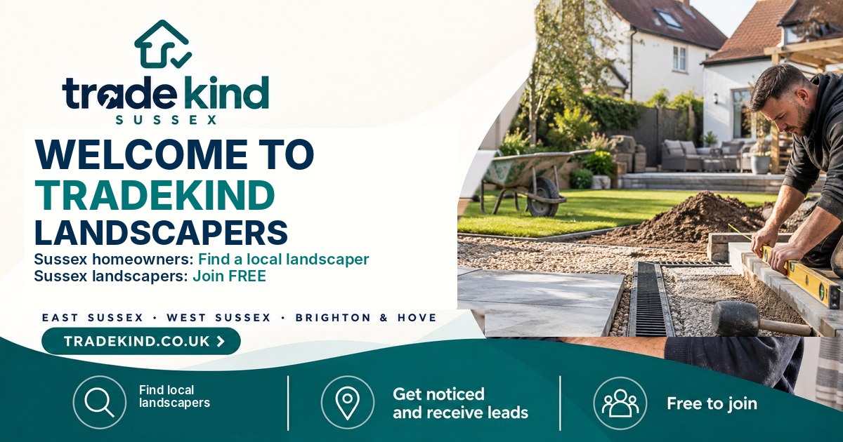 Landscaper setting out levels for a garden renovation in a UK home