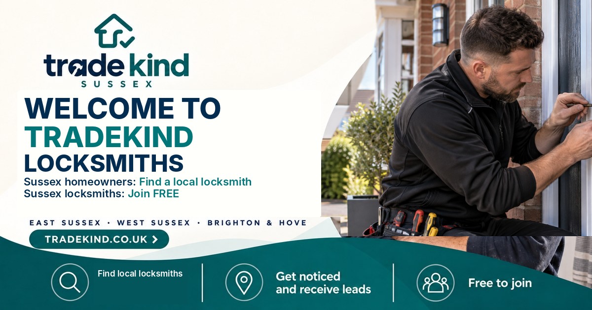 Locksmith inspecting a residential door lock in a UK home