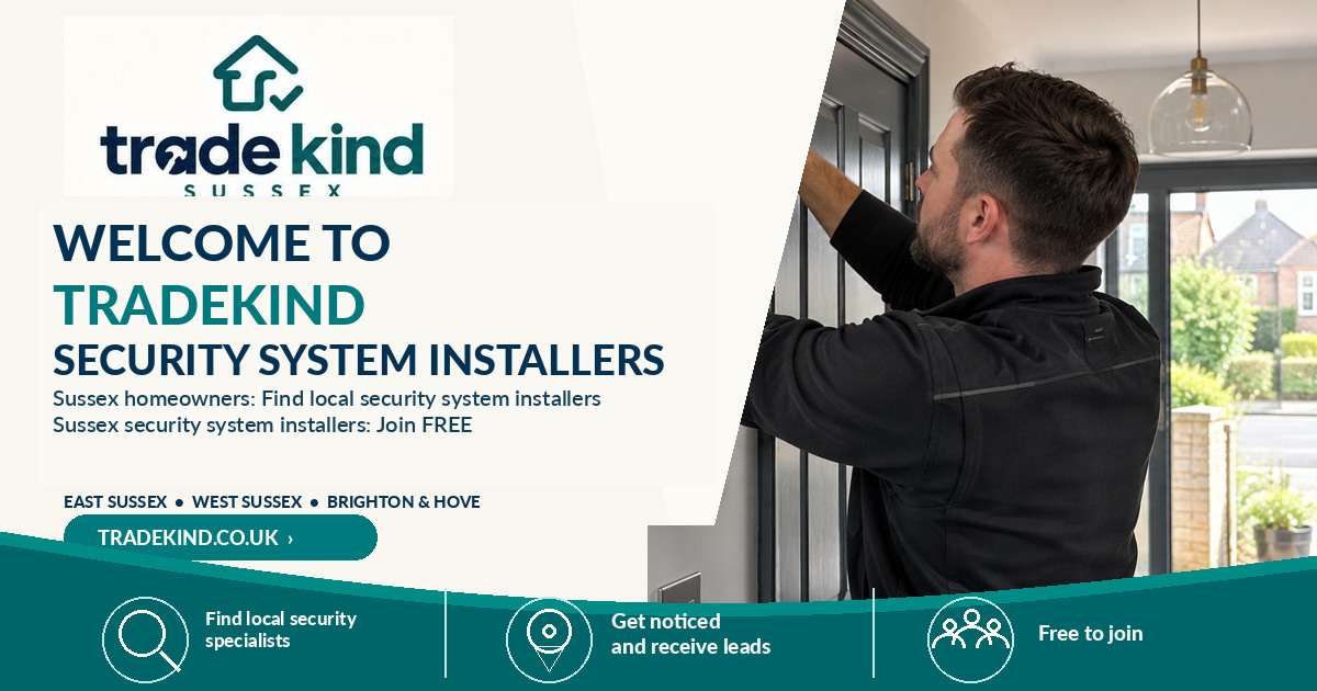 Security system installer discussing alarm and camera coverage at a UK residential property
